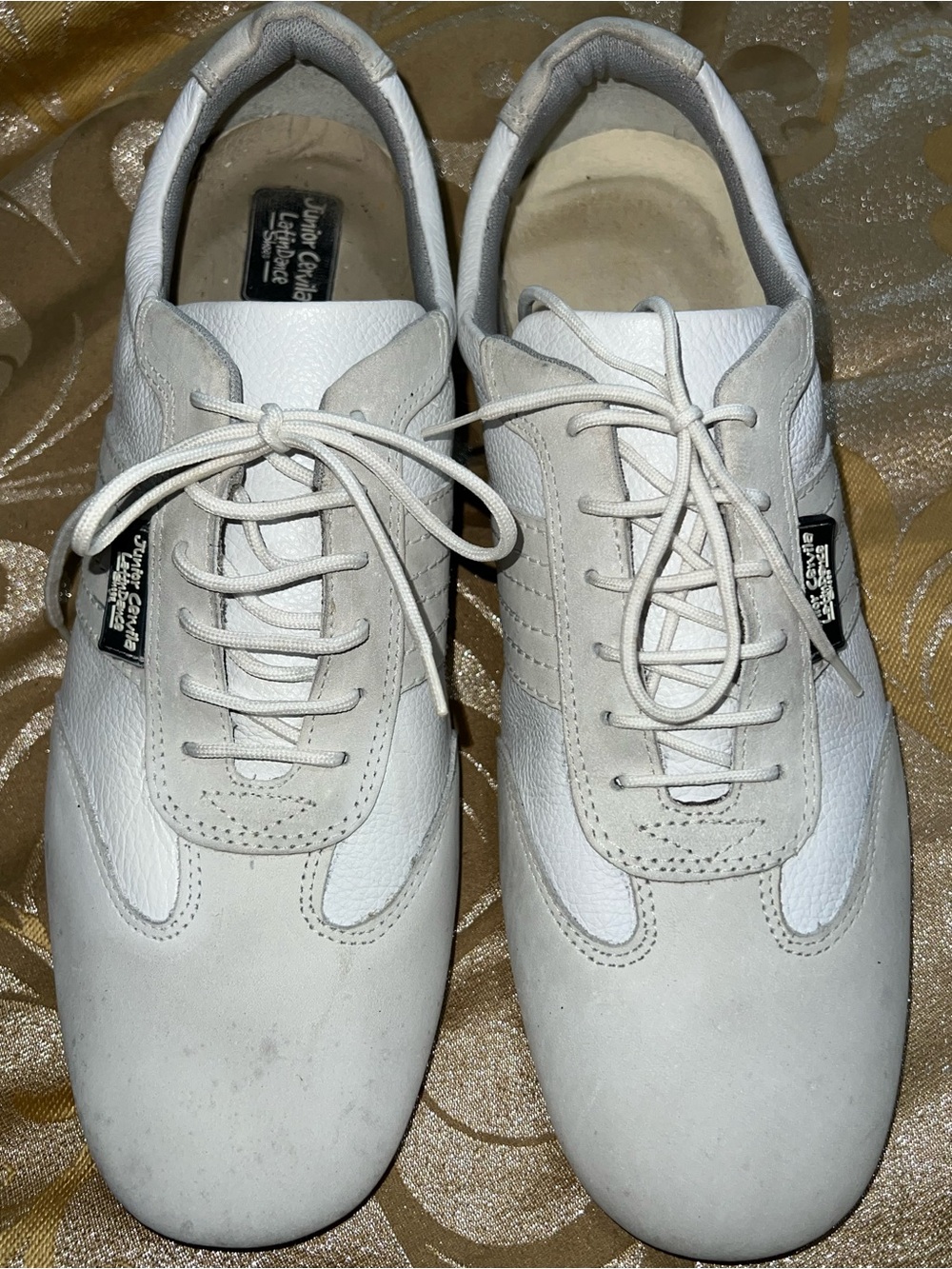 Junior Cervila Men’s White Leather Suade Latin Ballroom Dance Shoes Size 44